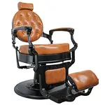 Kadeřnické barber křeslo Hairway Romeo - hnědé (56258-camel) + dárek zdarma