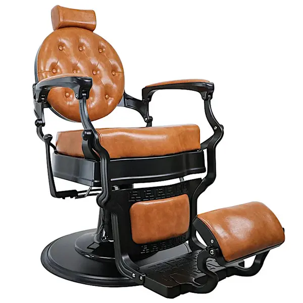 Kadeřnické barber křeslo Hairway Romeo - hnědé (56258-camel) + dárek zdarma