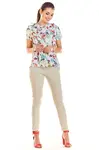 Infinite You Woman's Blouse M198 Ecru/Flowers
