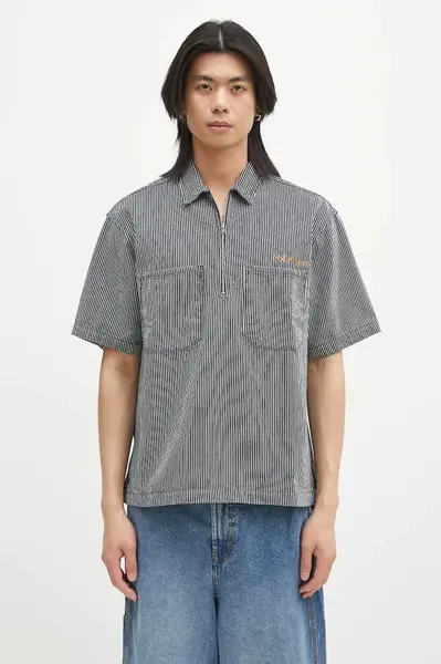 No Problemo Bavlnené polo tričko No Problemo Mini Problemo SS Work Shirt - Denim