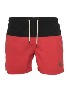 Urban Classics Plavecké šortky  pastelovo červená / čierna