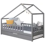 Livetastic DĚTSKÁ POSTEL SE STŘÍŠKOU, 120/200 cm, světle šedá