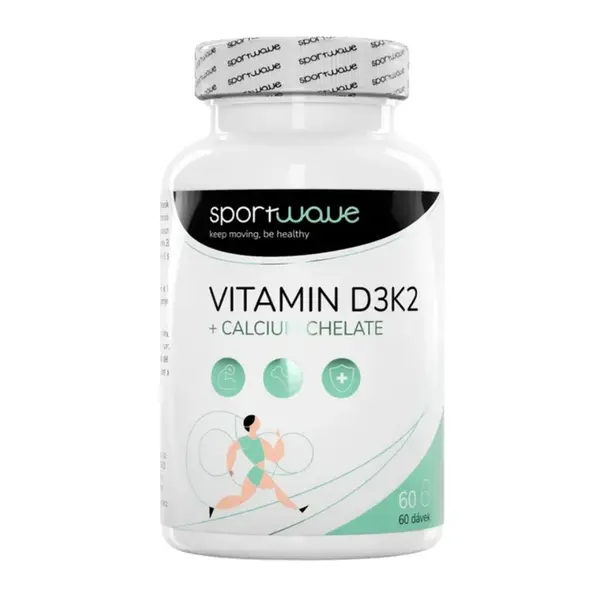 Sport Wave Vitamin D3K2 + Calcium chelate - 60 kapslí
