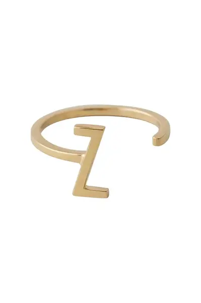 Strieborný pozlátený prsteň Design Letters