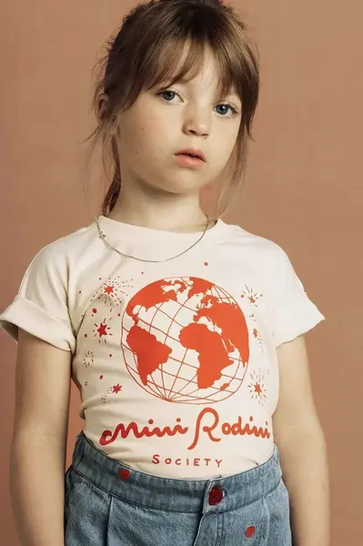 Mini Rodini  Dětské bavlněné tričko   society
