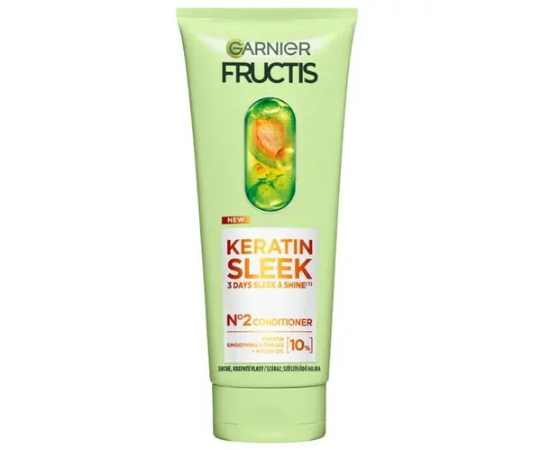 Uhlazující kondicionér pro suché a krepaté vlasy Garnier Fructis Keratin Sleek Conditioner - 200 ml + dárek zdarma