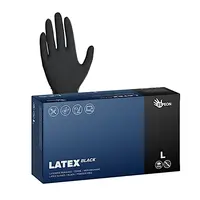 Latexové rukavice Espeon Latex Black - 100 ks, černé, velikost L (100069) + dárek zdarma
