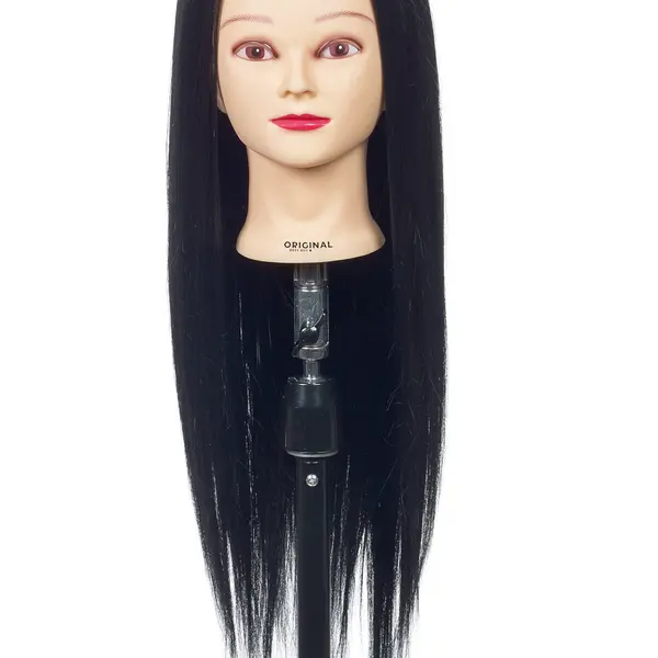 Cvičná hlava s umělými vlasy Original Best Buy Jessy - černá, 50-60 cm (0030096) + dárek zdarma