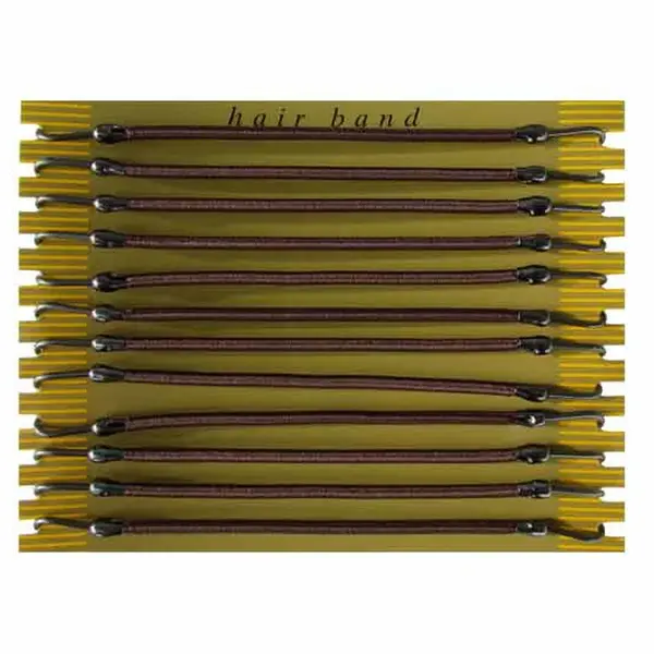 Gumička do vlasů s háčkem Duko 8013 - hnědá, 12 ks + dárek zdarma