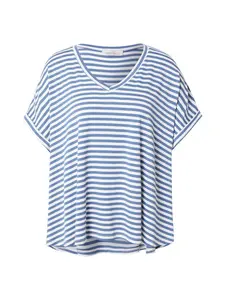 Zwillingsherz Oversize tričko  modrá / biela