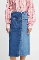 Džínová sukně Stine Goya modrá barva, midi, SG-PS25-SK006-2301