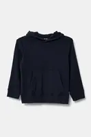 Dětská mikina Abercrombie & Fitch tmavomodrá barva, s kapucí, hladká, KI224-4112