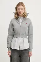 Svetr s příměsí vlny Tommy Jeans šedá barva, DW0DW19886