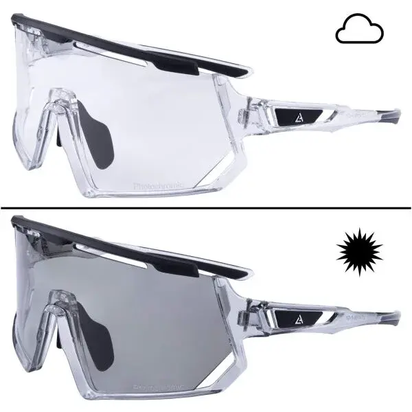 Laceto AURORA Fotochromatické sportovní sluneční brýle, šedá, velikost