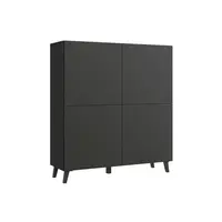 Livetastic VYSOKÁ KOMODA, černá, 120/128/39 cm