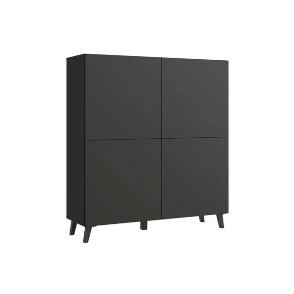 Livetastic VYSOKÁ KOMODA, černá, 120/128/39 cm