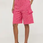 Kraťasy Patrizia Pepe dámské, růžová barva, vzorované, high waist, 8P0578 A376