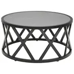 Livetastic KONFERENČNÍ STOLEK, černá, světle šedá, kov, kámen, 75/35/75 cm