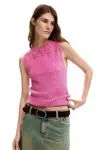 Ružový top bez rukávov Desigual