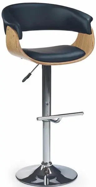 HALMAR barová židle H45 světlý dub/černá