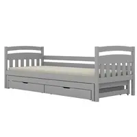 Postel Tosia přistýlka + zásuvky 90x200 šedá