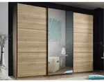 Šatníková skriňa so zrkadlom Bravo, 270 cm, dub mauvella%