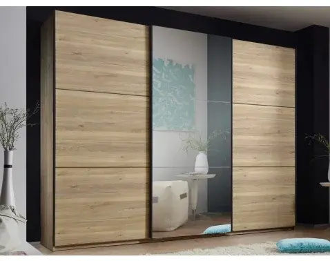 Šatníková skriňa so zrkadlom Bravo, 270 cm, dub mauvella%