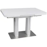 Hom`in JÍDELNÍ STŮL, bílá, barvy nerez oceli, 120-160/80/76 cm