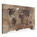 artgeist MALBA NA PLÁTNĚ, mapa světa, 90/60/1,2 cm