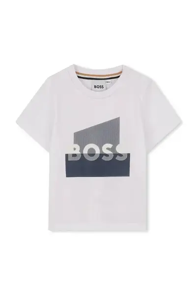 BOSS Dětské bavlněné tričko BOSS