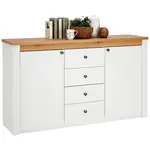 Landscape KOMODA, bílá, barvy dubu, barvy modřínu, 155/90,5/42,5 cm