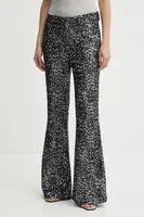 Kalhoty ZADIG&VOLTAIRE dámské, černá barva, zvony, high waist, WWPA00808