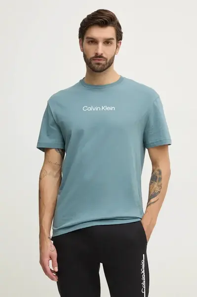 Bavlněné tričko Calvin Klein zelená barva, K10K111346