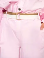 Světle růžové kalhoty s páskem