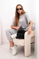 Kesi Włoski Dámska viskózová súprava s krátkym rukávom a nohavicami sivý