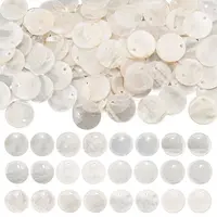 120Pcs Natural Capiz Shell Disc Charms