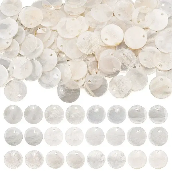 120Pcs Natural Capiz Shell Disc Charms