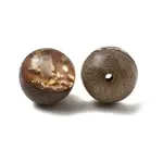 Walnut Wood with Resin Gold Foil Beads