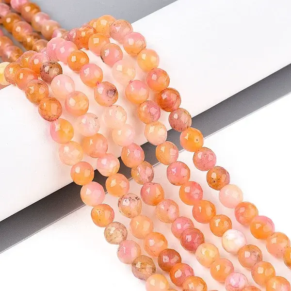 Dyed Natural White Jade Beads Strands