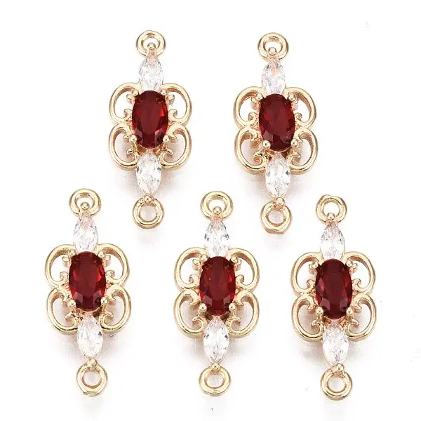 Brass Micro Pave Cubic Zirconia Links Connectors