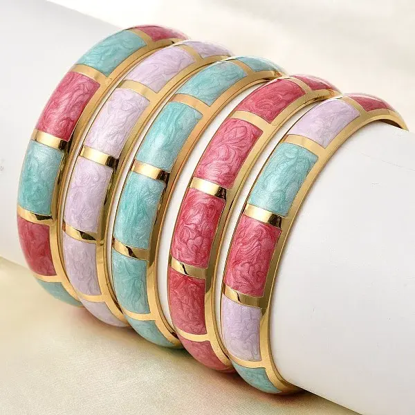 304 Stainless Steel Enamel Hinged Bangles