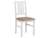 Jedálenská stolička Bono, biela/béžová látka%