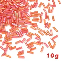 10G Transparent Colours Rainbow Glass Bugle Beads