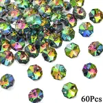 60Pcs Electroplate Glass Links Connectors