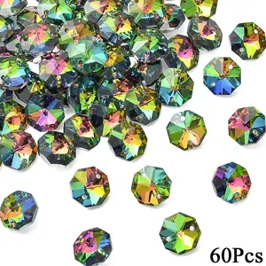 60Pcs Electroplate Glass Links Connectors