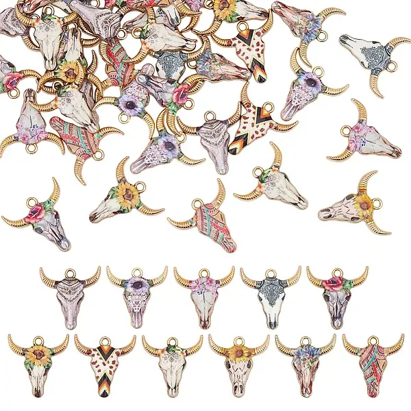 44Pcs 11 Colors Alloy Pendants