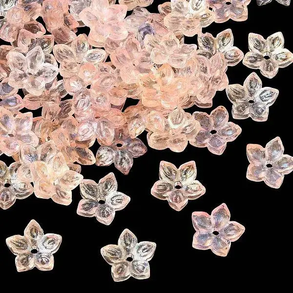 Two Tone Transparent Glass Bead Cap