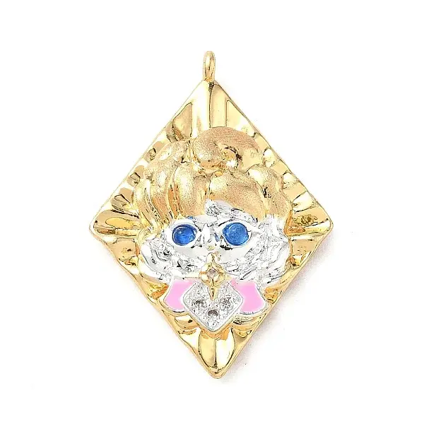 Brass Micro Pave Cubic Zirconia Enamel Pendants