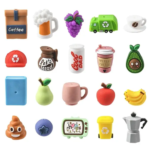 20Pcs 20 Styles Silicone Beads