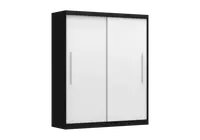 Šatní skříň Rico II Barva korpusu: Černá, Dveře: Bílé